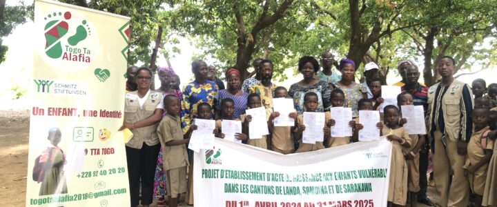 TOGO TA ALAFIA clôture officiellement le projet un enfant une identité après une mise en œuvre réussite.