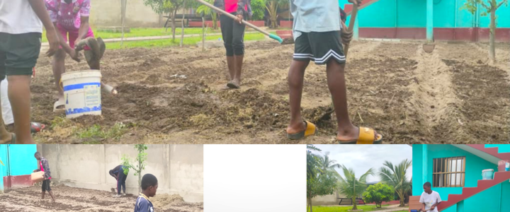 Les enfants et jeunes visiteurs du centre Mateng s’initient à l’agriculture écologique avec Togo Ta Alafia.